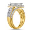 Image 2 : 2 CTW Princess Diamond Bridal Wedding Engagement Ring 14kt Yellow Gold - REF-143M9A