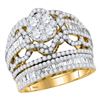 Image 1 : 2 & 1/2 CTW Round Diamond Bridal Wedding Engagement Ring 14kt Yellow Gold - REF-183A5N