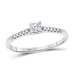 1/8 CTW Round Diamond Solitaire Promise Bridal Ring 10kt White Gold - REF-13N2Y