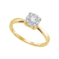 1/4 CTW Round Diamond Solitaire Bridal Wedding Engagement Ring 10kt Yellow Gold - REF-24M3A