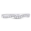 Image 2 : 1/8 CTW Round Diamond Contoured Enhancer Wedding Ring 10kt White Gold - REF-18A3N