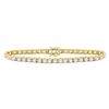 Image 1 : 6 & 3/4 CTW Round Diamond Studded Tennis Bracelet 10kt Yellow Gold - REF-473F9M