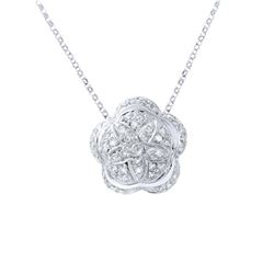 0.80 CTW Diamond Necklace 14K White Gold - REF-58M5F