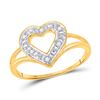 Image 1 : 1/20 CTW Round Diamond Split-shank Heart Ring 10kt Yellow Gold - REF-8R4H