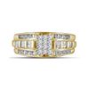 Image 2 : 1/2 CTW Princess Diamond Cluster Bridal Wedding Engagement Ring 10kt Yellow Gold - REF-33A6N