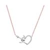 Image 1 : 1/12 CTW Round Diamond Heart & Anchor Pendant 10kt White Gold - REF-10T8K
