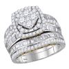 Image 1 : 2 CTW Round Diamond Bridal Wedding Engagement Ring 14kt Two-tone Gold - REF-143X9T