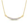 Image 1 : 1/6 CTW Round Diamond Curved Bar Pendant 10kt Yellow Gold - REF-19T2K