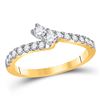 Image 1 : 1/2 CTW Round Diamond 2-stone Bridal Wedding Engagement Ring 14kt Yellow Gold - REF-45W3F