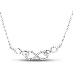 1/5 CTW Round Diamond Infinity Pendant 10kt White Gold - REF-15H5W