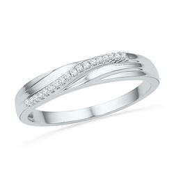 1/20 CTW Round Diamond Ring 10kt White Gold - REF-9M6A