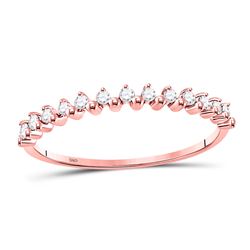1/8 CTW Round Diamond Stackable Ring 10kt Rose Gold - REF-10A2N