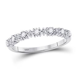 1/6 CTW Round Diamond Stackable Ring 10kt White Gold - REF-14H4W