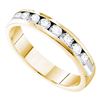 Image 1 : 3/4 CTW Round Channel-set Diamond 4mm Wedding Ring 14kt Yellow Gold - REF-81K5R