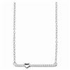 Image 1 : 1/10 CTW Round Diamond Heart Bar Necklace 10kt White Gold - REF-15T5K