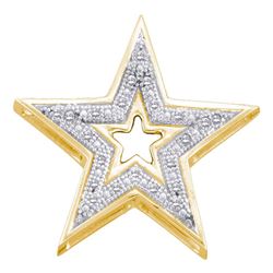 1/20 CTW Round Diamond Simple Star Cutout Pendant 10kt Yellow Gold - REF-9N6Y