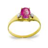 Image 1 : Genuine 0.76 ctw Pink Topaz & Diamond Ring 14KT Yellow Gold - REF-26N2R