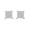 Image 2 : 1/2 CTW Round Diamond Square Earrings 10kt White Gold - REF-35T9K