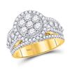 Image 1 : 2 CTW Round Diamond Cluster Bridal Wedding Engagement Ring 14kt Yellow Gold - REF-167M9A