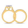 Image 3 : 1 & 1/3 CTW Princess Diamond Bridal Wedding Engagement Ring 14kt Yellow Gold - REF-131F9M