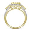 Image 2 : 1 & 7/8 CTW Round Canary Yellow Diamond Rectangle Cluster Ring 14kt Yellow Gold - REF-120K3R