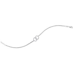 1/10 CTW Round Diamond Linked Circle Fashion Bracelet 10kt White Gold - REF-14N4Y