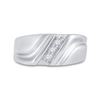 Image 2 : 1/10 CTW Mens Round Diamond Wedding Single Row Ring 10kt White Gold - REF-20A3N