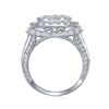 Image 2 : 3 & 1/2 CTW Princess Diamond Cluster Bridal Wedding Engagement Ring 14kt White Gold - REF-264N3Y