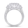 Image 3 : 3 & 1/2 CTW Princess Diamond Cluster Bridal Wedding Engagement Ring 14kt White Gold - REF-264N3Y