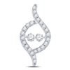 Image 1 : 1/2 CTW Round Diamond Moving Twinkle 2-stone Pendant 14kt White Gold - REF-35R9H