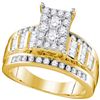 Image 1 : 7/8 CTW Round Diamond Cluster Bridal Wedding Engagement Ring 10kt Yellow Gold - REF-57T3K