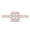 Image 2 : 1/2 CTW Round Diamond Square Cluster Bridal Wedding Engagement Ring 14kt Rose Gold - REF-39K3R
