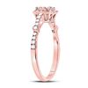 Image 3 : 1/2 CTW Round Diamond Square Cluster Bridal Wedding Engagement Ring 14kt Rose Gold - REF-39K3R
