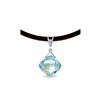 Genuine 8.76 ctw Blue Topaz & Diamond Necklace 14KT White Gold - REF-30F6Z