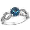 1.25 CTW London Blue Topaz & Diamond Ring 10K White Gold - REF-50X2M