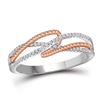 1/6 CTW Round Diamond Rope Fashion Ring 10kt White Gold - REF-18F3M