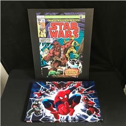 STAR WARS/ SPIDER-MAN CANVAS ART LOT