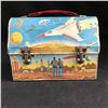 Image 1 : DOMED SPACE MOON LANDING LUNCH BOX ROCKETS NASA ASTRONAUTS LOST ALIENS (RARE)