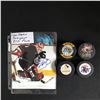 Image 1 : AUTOGRAPHED HOCKEY PHOTO/ PUCKS LOT w/ SEAN BURKE (8X10) HEDBERG, RYAN...)