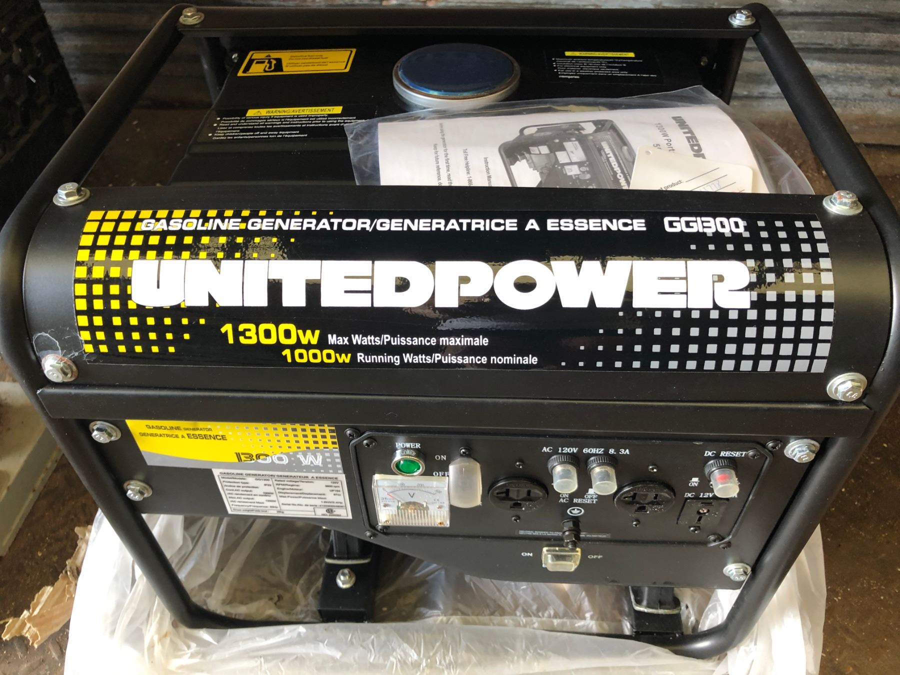 UNITED POWER 1300 W GAS GENERATOR NEW