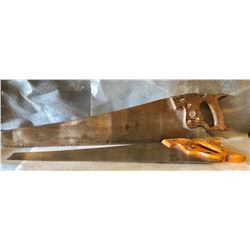 2 X DISSTON WOODEN HAND SAWS
