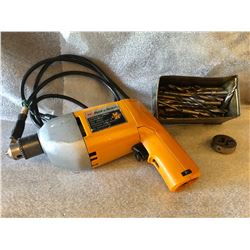 BLACK & DECKER CORDED DRILL & BITS