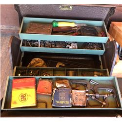 METAL TOOL BOX WITH CONTENTS