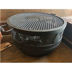 BLUE OCEAN LIGHTHOUSE BACKYARD METAL FIRE PIT WITH GRILL