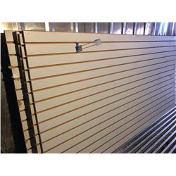 APPROX 24 PCS 4' X 8' SLAT BOARD WITH DISPLAY HOOKS