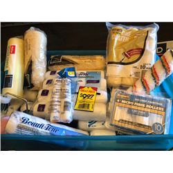 LARGE QTY OF VARIOUS SIZED PAINT ROLLERS - NEW