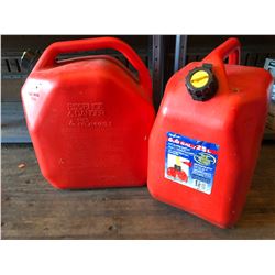 2 X PLASTIC FUEL CANS - LIKE NEW
