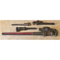 SET OF 4 PIPE WRENCHES - STILLSON