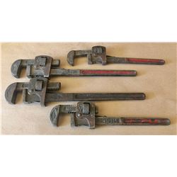 SET OF 4 WALWORTH PIPE WRENCHES