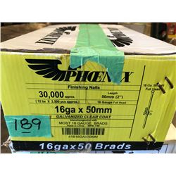 30,000 X 16 GA X 50MM GALVANIZED FINISHING NAILS